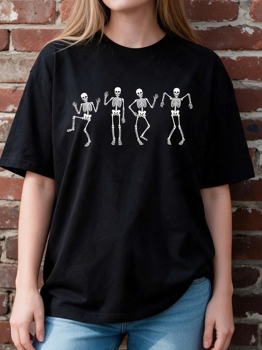 Dancing Skeletons Shirt Funny Spooky Season T-Shirt Halloween